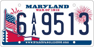 MD license plate 6AA9513