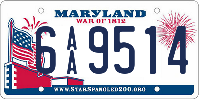 MD license plate 6AA9514