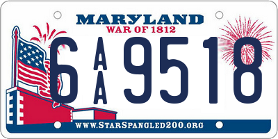 MD license plate 6AA9518