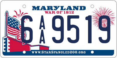 MD license plate 6AA9519