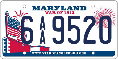 MD license plate 6AA9520