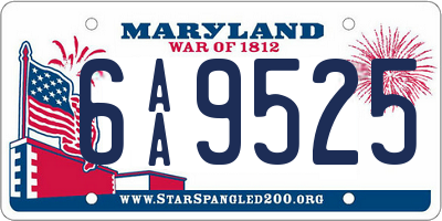 MD license plate 6AA9525