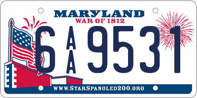 MD license plate 6AA9531