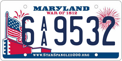 MD license plate 6AA9532