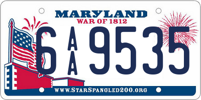 MD license plate 6AA9535