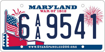 MD license plate 6AA9541