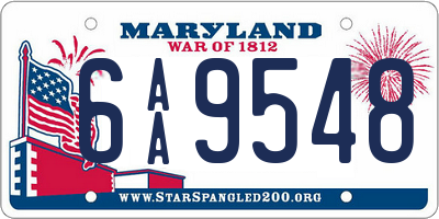 MD license plate 6AA9548