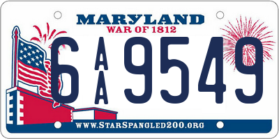 MD license plate 6AA9549