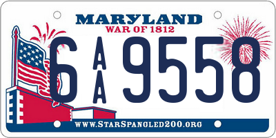 MD license plate 6AA9558