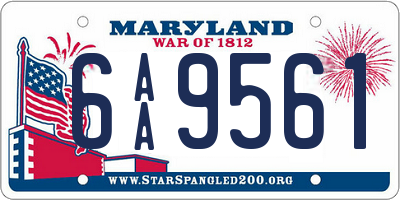 MD license plate 6AA9561