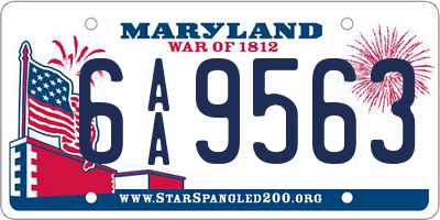 MD license plate 6AA9563