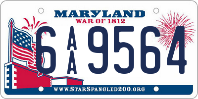 MD license plate 6AA9564