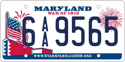 MD license plate 6AA9565