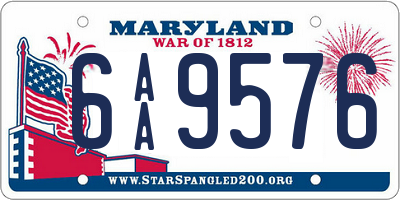 MD license plate 6AA9576