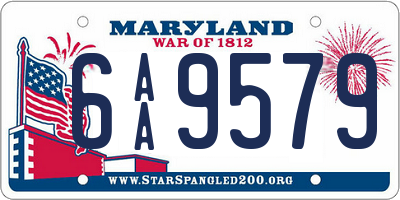 MD license plate 6AA9579