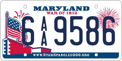 MD license plate 6AA9586