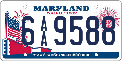 MD license plate 6AA9588