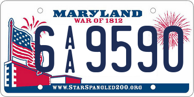 MD license plate 6AA9590