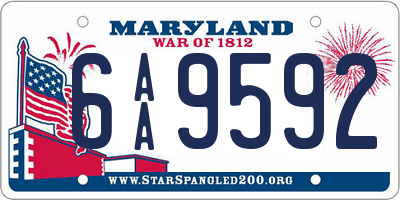 MD license plate 6AA9592