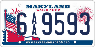 MD license plate 6AA9593