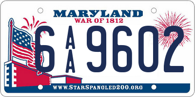 MD license plate 6AA9602