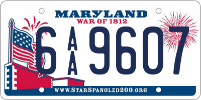 MD license plate 6AA9607