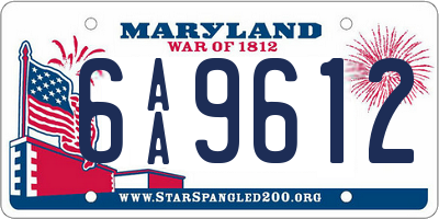 MD license plate 6AA9612