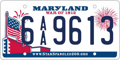 MD license plate 6AA9613