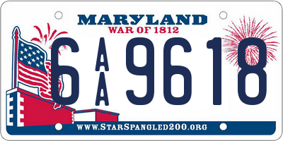 MD license plate 6AA9618