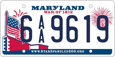 MD license plate 6AA9619