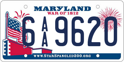 MD license plate 6AA9620