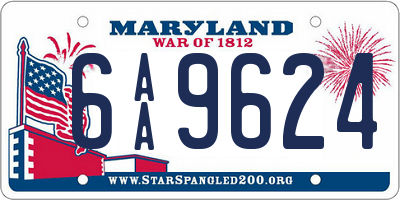 MD license plate 6AA9624