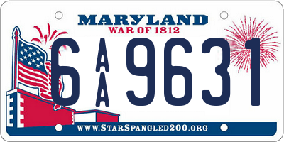 MD license plate 6AA9631