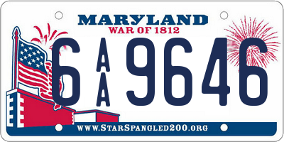 MD license plate 6AA9646