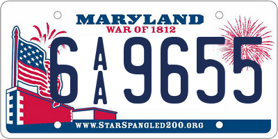 MD license plate 6AA9655