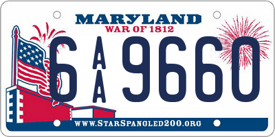 MD license plate 6AA9660