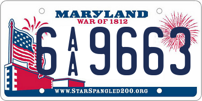 MD license plate 6AA9663