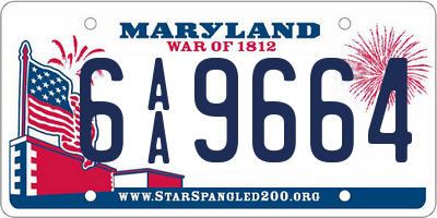 MD license plate 6AA9664