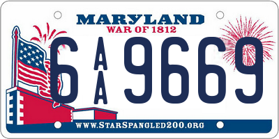 MD license plate 6AA9669