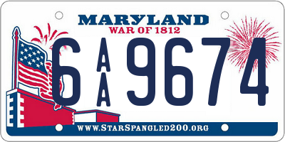MD license plate 6AA9674