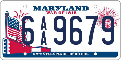 MD license plate 6AA9679