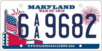 MD license plate 6AA9682