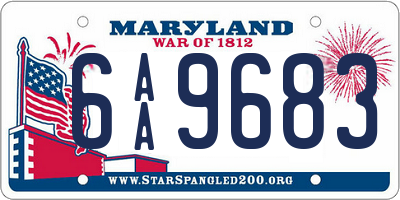 MD license plate 6AA9683