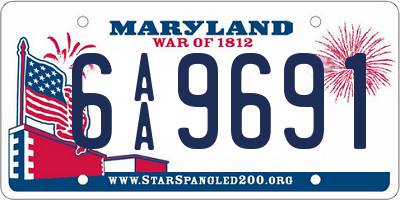 MD license plate 6AA9691