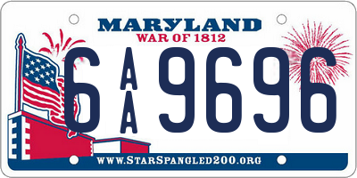 MD license plate 6AA9696