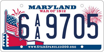 MD license plate 6AA9705