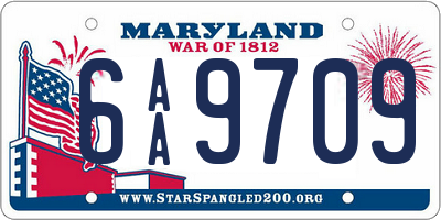 MD license plate 6AA9709