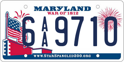 MD license plate 6AA9710