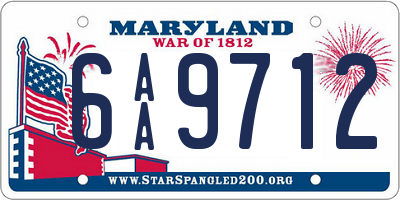 MD license plate 6AA9712