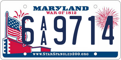 MD license plate 6AA9714